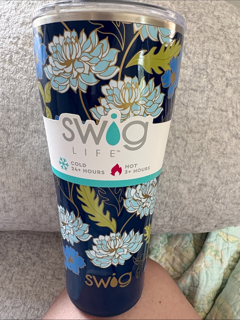 Swig Life Floral Navy Stainless Tumbler